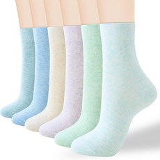 ATBITER 여성용 얇은 면 크루 양말 - 부드러운 발목 부티 캐주얼 드레스 6켤레 귀여운 색상 6쌍, 6 Pairs Bright Color