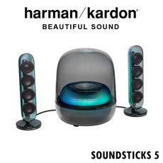 harman/kardon SOUNDSTICKS 5 迷你藍牙音響，透明設計，無線連接，優質音效，品味生活, 黑色