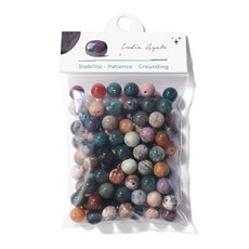 Raicegs 100피스 8mm 셀레나이트 비즈 천연 원석 주얼리 제작용 원형 루즈 DIY 팔찌 목걸이 11st_amz 244819 8692842968, 인도 마노