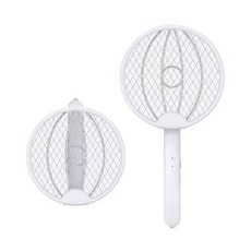 四合一電蚊拍捕蚊燈 折疊USB充電安全電蚊拍, 白色, 白色