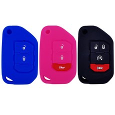 지프 랭글러 JW타입 실리콘 스마트키케이스 키링, 4버튼 화이트