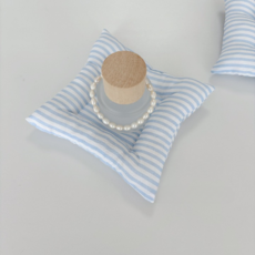 패딩 티 코스터 컵 받침대 패브릭 천 컵받침, 1개, 스트라이프 블루