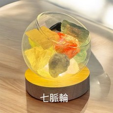 水晶擴香石消磁碗 三色調光LED燈座 凹槽設計穩固擺飾