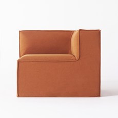 스내그 큐브 압축 롤팩 패브릭 워셔블 풀커버 1인용 모듈 소파, 좌형, 카라멜