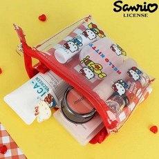 산리오 KOREA 정품 헬로키티 투명 여행용 파우치 화장품 가방