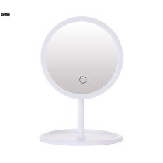 DFMEI 化妝鏡梳妝鏡led化妝鏡桌面鏡美妝鏡化妝鏡子化妝鏡led燈充電鏡子, 圓形白色充電款:如圖