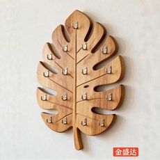 龜背葉 實木壁掛衣鉤 北歐創意上牆衣帽架, 1個, 實木龜背葉壁掛衣架(40*60)