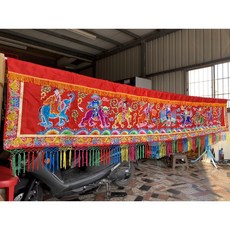 12尺平繡加蔥仿潮八仙彩 居家節慶裝飾 祈福納祥 色彩鮮豔 不易褪色, 1個