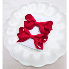 [라라머리핀] 러블리 글로시 쉬폰 반짝 리본 머리핀