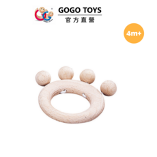GOGO TOYS 原木手搖鈴 4m+, 原木色, 1套