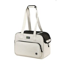 寵物旅行手提包 便攜式外出寵物外出包 透氣網孔, 1個, 米白色,43*20.5*30
