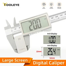 디지털 캘리퍼스 전자 플라스틱 버니어 측정 도구 목공 눈금자 대형 스크린 Pachometer 구경 Caliper Black 100, 1세트