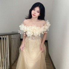 香檳色 公主裙 18歲成人禮 宴會晚禮服