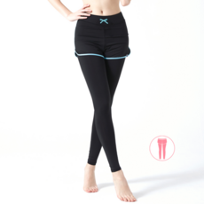 베이직엘르 여성인 워터레깅스 반바지 레이어드 블랙 BELS257K 2885287