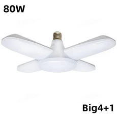 200W E27 LED 전구 팬 블레이드 램프 AC220V 접이식 Led 산업 홈 천장 조명 차고, 01 220V_01 Cool White_01 White, 02 E27 Big 100W