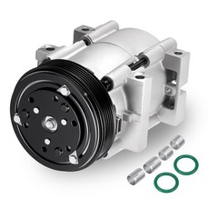 SYKRSS 58120 Air Conditioning A/C Compressor with Clutch Compatible with Ford E-150 E-250 E-350 Ec