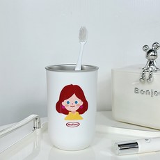 不鏽鋼家居牙刷杯 簡約卡通漱口杯, 多巴胺卡通漱口杯【媽,301-400ml, 1個