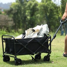 대형 캠핑카트 접이식 웨건 블랙 이동식 카트 E115, 단품, 1개