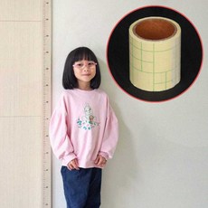 어린이방 벽면부착 키재기자 성장기록용 눈금스티커 투명 데코용