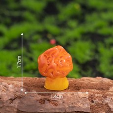 微景觀苔蘚裝飾品 - 創意仿真蘑菇DIY擺件, 仿真蘑菇實色-中號咖色假羊肚菌, 1個