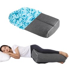 MINUPWELL 옆으로 자는 분들을 위한 16.5cm(6.5인치) 무릎 베개 - 옆으로 자는 분들을 위한 100% 분쇄 메모리 폼 다리 베개 - 다리 사이 및 엉덩이 아래 베, MINUPWELL 옆으로 자는 분들을 위한 16.5cm