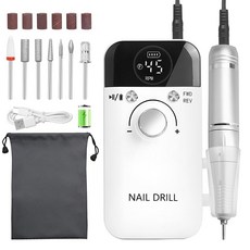 CGBE 네일 머신 전동 네일 머신 젤네일 오프 45000RPM 고속 회전 네일 오프 머신 큐티클 처리 네일 케어 세트 프로용 7개 세트 정역회전 USB 충전 홈 네일 살롱용 (