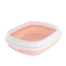 고양이 화장실 평판 오픈 배변통 반려묘, 핑크 중형 48x40x14, 1개