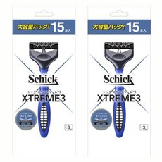 쉬크 익스트림 3 일회용면도기, 15개입, 2개