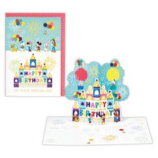 Hallmark 日本原裝進口 迪士尼 米奇米妮 立體音樂 正版生日賀卡, 1個