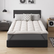 Novilla 통세탁 사계절 휴대용 토퍼 말아 보관/접어 보관 가능, 베이지