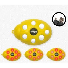 라이트 충전식 오토바이 헬멧 일체형 사이클링 모 경고등, 5. yellow 1pc