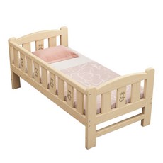 實木兒童床帶護欄小床嬰兒床單人床邊床加寬拼接大床 - 可定製尺寸, 免費定製高度聯繫客服（默認40高）,不帶