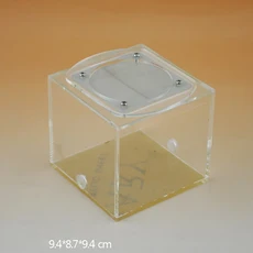 아크릴 커버 먹이 상자 거미 곤충 활동 구역 개미 쓰레기 9.4x8.7x9.4cm, 01 9.4x8.7x9.4cm