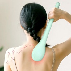코너팩토리 마사지 스틱 등 어깨 안마 마사지봉, 1개, 그린