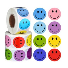 대형 38mm 스마일 스티커, 1세트, 8색상(S271) 3.8CM