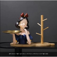 장식 트레이 북유럽 현관 열쇠 보관함 꽃병 오브제 소품, 1개, 도망치는 공주 - 블루 대나무 프레임 포함