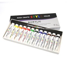 로사 크래프트 아크릴물감 20ml 12색 세트