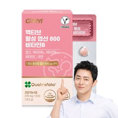 [1박스당 2개월분] GNM 액티브 활성 엽산 800 비타민B / 아연 비타민C 임산부, 60정, 1박스