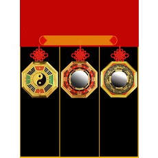 태극 문양 팔괘경 액막이 부적 풍수 인테리어, 52. 오리지널 채색 8cm (구리)