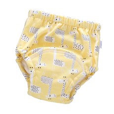 JoyBaby寶寶學習褲 紗布純棉兒童隔尿褲 卡通圖案尿布褲, 長頸鹿, 1個