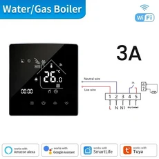 Tuya WiFi 스마트 온도 조절기 전기 바닥 난방 TRV 물 가스 보일러 온도 음성 원격 컨트롤러 (Google Home, 01 빠른