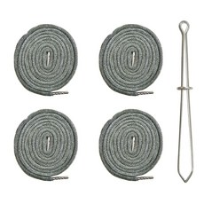 (끼우개 포함) 140cm 원형 후드끈 바지끈 4개, 1세트, 차콜그레이(4개)