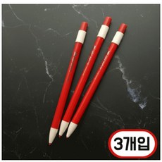 핑크풋 빨간 채점 펜 색연필, 3개, 1색