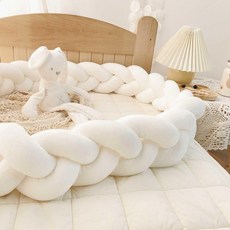 모찌 긴 쿠션 죽부인 베이비 룸 펜스 침대 울타리 범퍼 가드, 3가닥/화이트 240cm