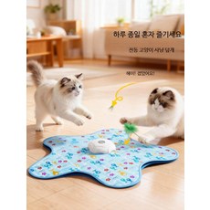 고양이 장난감 공 사냥놀이 혼자노는 반려묘 애완용품, 목걸이 고양이 장난감, 1개