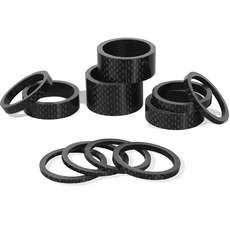 11pcs 자전거 28.6mm 포크 스페이서 1-1/8 ''알루미늄/탄소 자전거 헤드셋 와셔 초경량 도로 MTB 스템 포, Carbon Fiber Matte, 01 Carbon Fiber-Matte