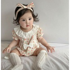 夏季寶寶梭織小碎花包屁衣