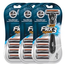 빅 플렉스3 하이브리드 면도기 세트, 3세트