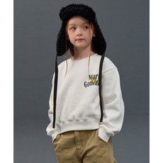 MARK GONZALES KIDS 곤잘레스 와펜 크롭 맨투맨-크림