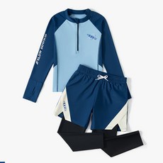 아동 남아 래쉬가드 긴팔+반바지+긴바지레깅스 수영복 상하의 세트
